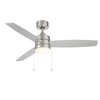 Wac Atlantis Indoor and Outdoor 3-Blade Pull Cha" Ceiling Fan 52" Brushed Nickel w/3000K LED Light Kit F-072L